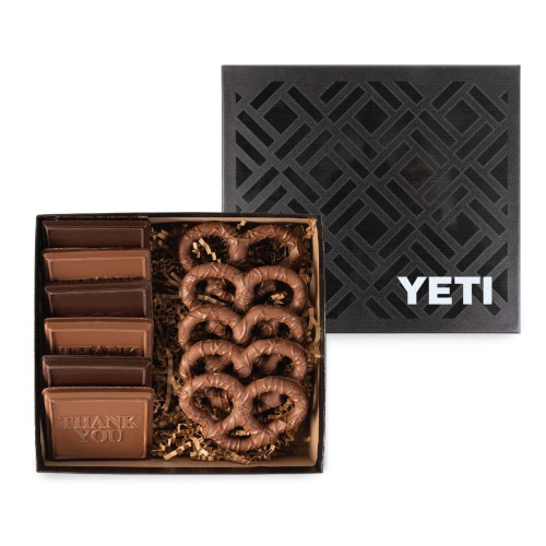 6 Piece Custom Cookie Gift Box with Chocolate Pretzels