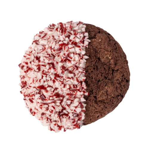 Crushed Peppermint Chocolate French Sable Cookie in Gift Tin Crushed Peppermint Chocolate French Sable Cookie in Gift Tin
