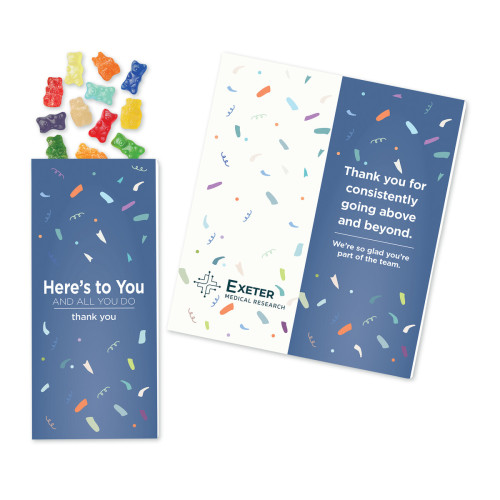 Full-Color Custom Sweeter Cards with Albanese® Sweet and Sour Gummi Bears