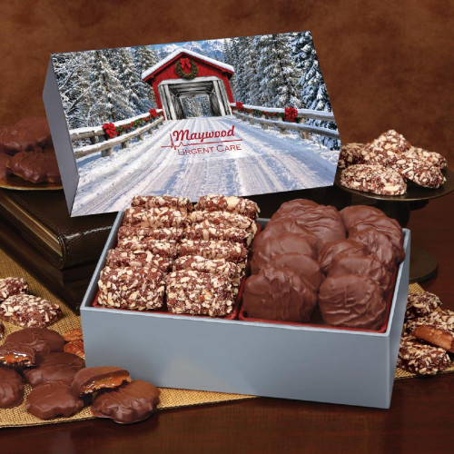 Toffee & Pecan Clusters in Holiday Gift Box Toffee & Pecan Clusters in Holiday Gift Box