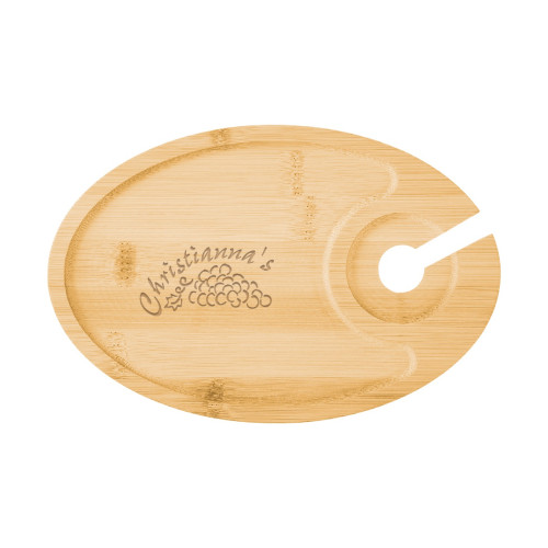Wine & Dine Recessed Bamboo Tray with Wine Glass Holder Wine & Dine Recessed Bamboo Tray with Wine Glass Holder