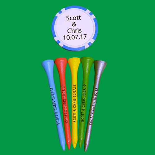100 Personalized Text 2 3/4" Golf Tees - Gift Set