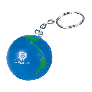 Globe Earth Shape Stress Ball Keychain