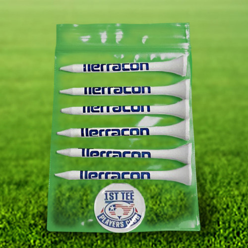 Custom Golf Tee Poly Pack with Metal Dome Marker - 6DM