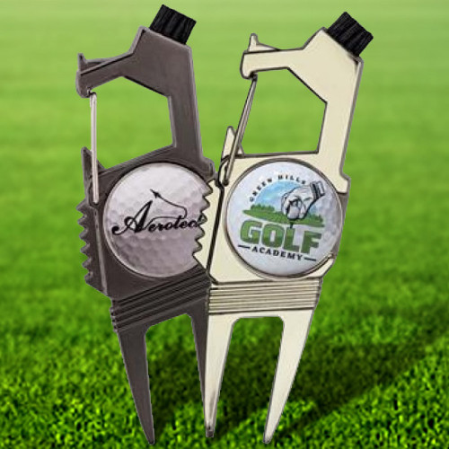 Golf N' Brew 2-Prong Divot Tool with Removable Ball Marker Golf N' Brew 2-Prong Divot Tool with Removable Ball Marker