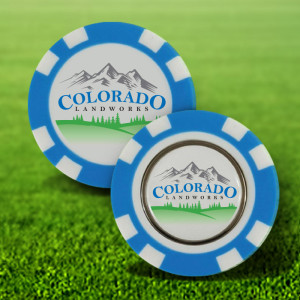 Poker Chip with Removable Golf Ball Marker