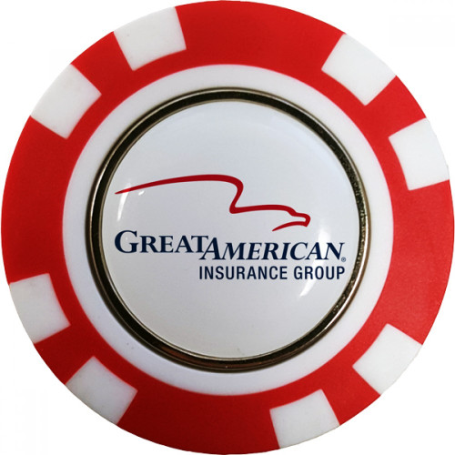 Poker Chip with Removable Golf Ball Marker