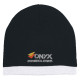 Embroidered Knit Beanie With Stripe Embroidered Knit Beanie With Stripe