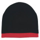 Embroidered Knit Beanie With Stripe Embroidered Knit Beanie With Stripe