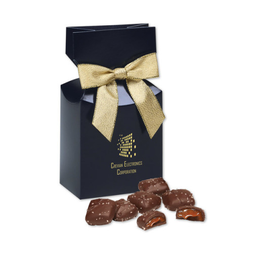 Chocolate Sea Salt Caramels in Gift Box with Bow