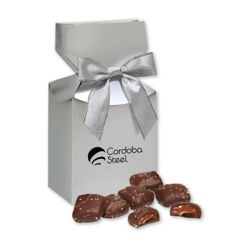 Chocolate Sea Salt Caramels in Gift Box with Bow