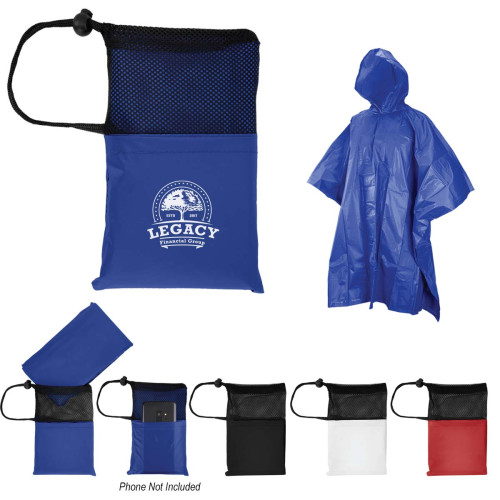 PEVA Poncho with Drawstring Pouch PEVA Poncho with Drawstring Pouch