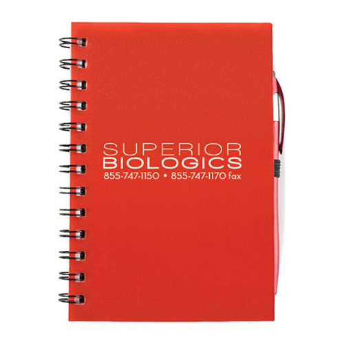 Plastic Spiral Bound Journal with Pen