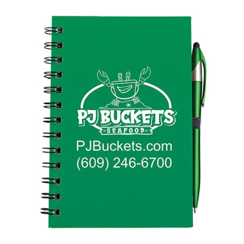 Plastic Spiral Bound Journal with Pen