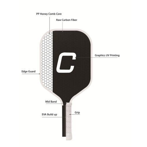 NitroStrike Pro Custom Carbon Fiber Pickleball Paddle with Black Trim & Black Handle NitroStrike Pro Custom Carbon Fiber Pickleball Paddle with Black Trim & Black Handle