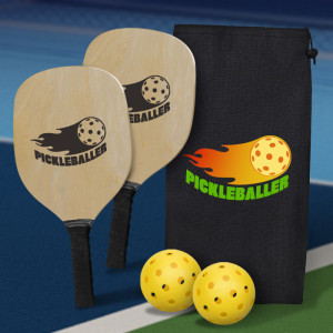Fun On The Go Games Pickleball Set - Full Color Imprint on Bag, One Color Imprint on Paddles Fun On The Go Games Pickleball Set - Full Color Imprint on Bag, One Color Imprint on Paddles