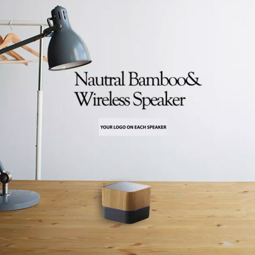 Lux Bamboo Square Mini Portable Speaker