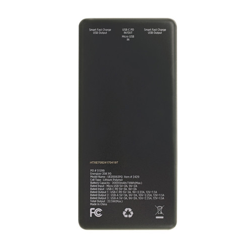20,000 mAh Energizer® PD Power Bank 20,000 mAh Energizer® PD Power Bank