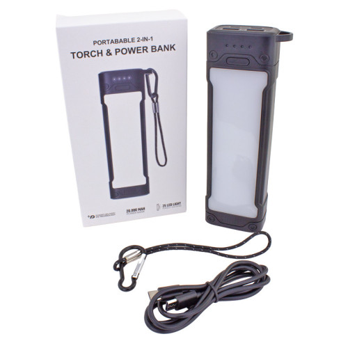 20,000 mAh 2-in-1 Power Bank with Flash Light