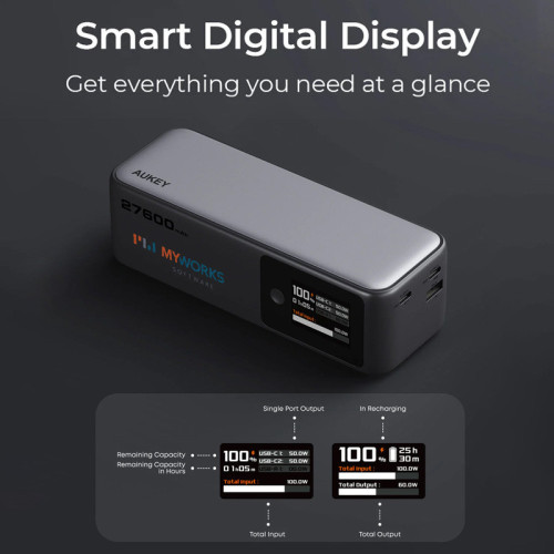 AUKEY 27,600 mAh 140W Ultra-Fast Charging Power Bank
