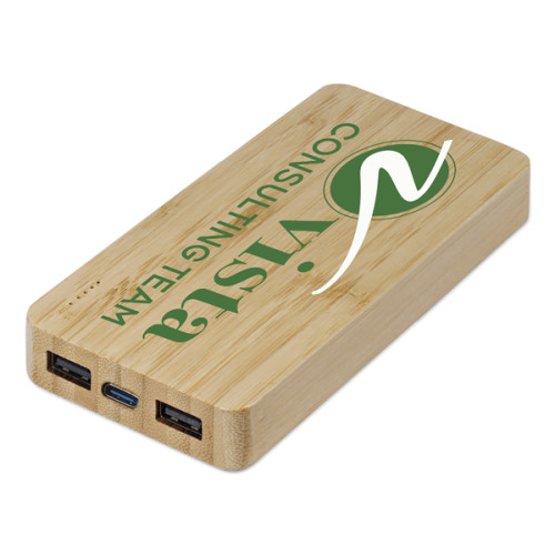 10,000 mAh Bay Street Bamboo Wireless Power Bank