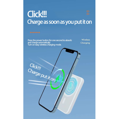 5,000 mAh MagnetoCharge Mag Safe Magnetic Wireless Charging Power Bank 5,000 mAh MagnetoCharge Mag Safe Magnetic Wireless Charging Power Bank