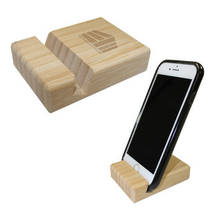 Bamboo Block Phone Stand Bamboo Block Phone Stand