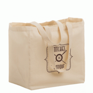 Cotton Canvas Grocery Bag - 12x8x13