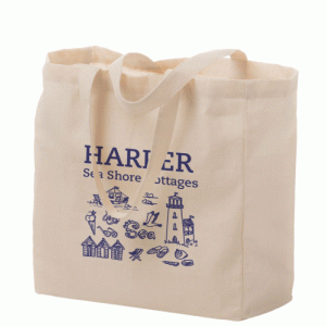 Cotton Canvas Tote Bag - 13x5x13