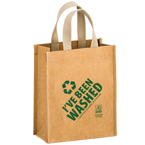 Cyclone Washable Kraft Paper Tote Bag with Web Handle Cyclone Washable Kraft Paper Tote Bag with Web Handle