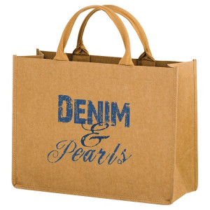 Hurricane Washable Kraft Paper Tote Bag with Contoured Handle